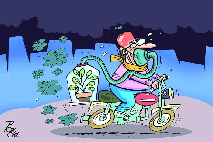 کاریکاتور با موضوع آلودگی هوا
