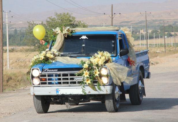 ماشین عروسی متفاوت از نوع وانت نیسان !+عکس