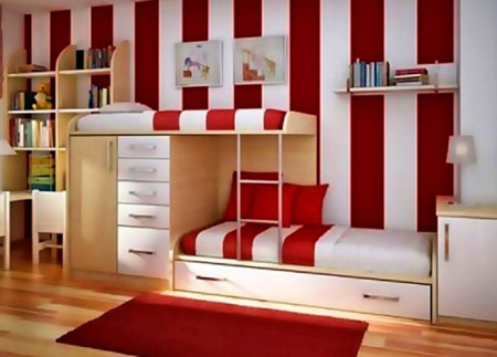 مدل کمد و تخت های دو طبقه بچه ها