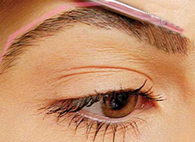 طراحی ابرو,نقطه شروع برای ابروها,موهای زیر ابرو
