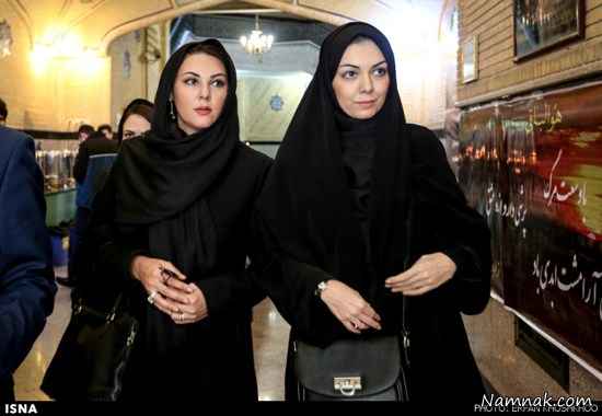 فرزاد حسنی در کنار ستاره اسکندری در مراسم ترحیم مرتضی پاشایی