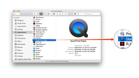 ترفند آیفون, نرم افزار QuickTime Player ترفند آیفون, نرم افزار QuickTime Player