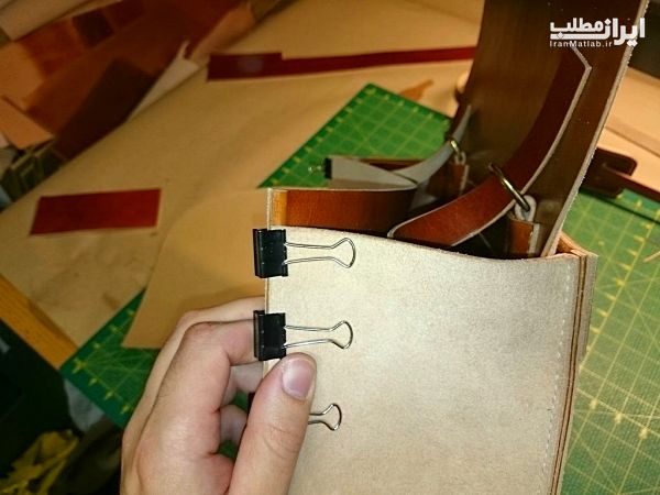 کیف چرم آموزش دوخت کیف چزم دوزی