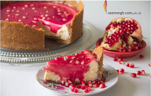 چیز کیک انار برای شب یلدا