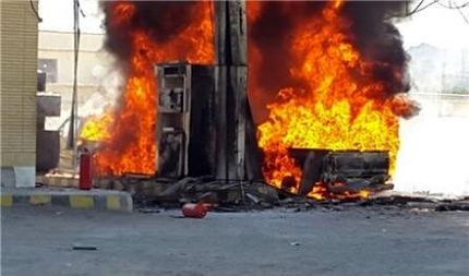 انفجار یک پمپ بنزین در جهرم با هفت مصدوم