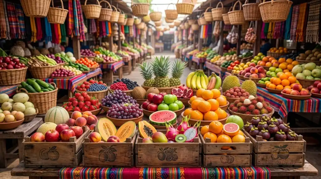 میوه و سبزیجات در بازار میوه و تره بار تهران